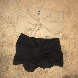 Black and khaki shorts